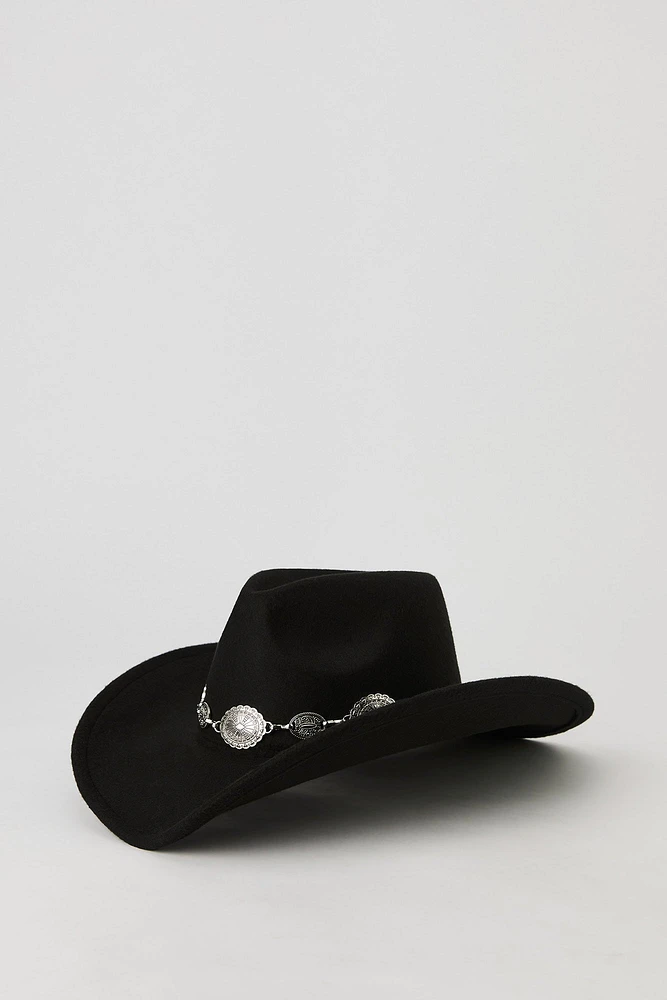 Chapeau de cowboy avec chaîne et médaillon