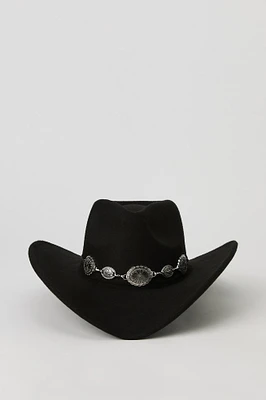 Chapeau de cowboy avec chaîne et médaillon