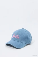 Casquette de base-ball en denim à broderie Barbie™