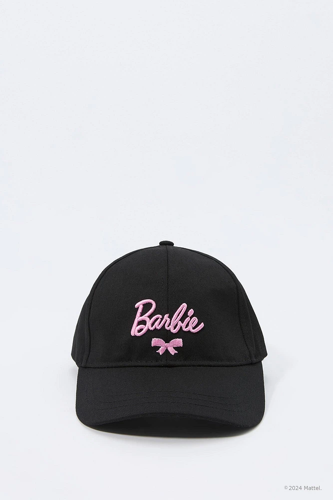 Casquette de base-ball en denim à broderie et boucle Barbie™