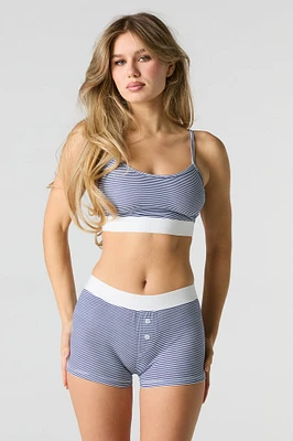 Ensemble pyjama avec bralette et caleçon rayés