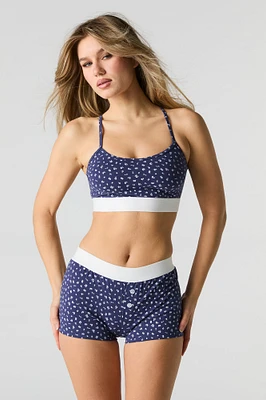 Floral Bralette & Boyshort 2 Piece Pajama Set