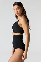 Bikini sculptant à taille haute sans couture