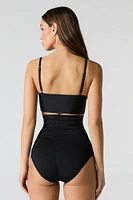Bikini sculptant à taille haute sans couture