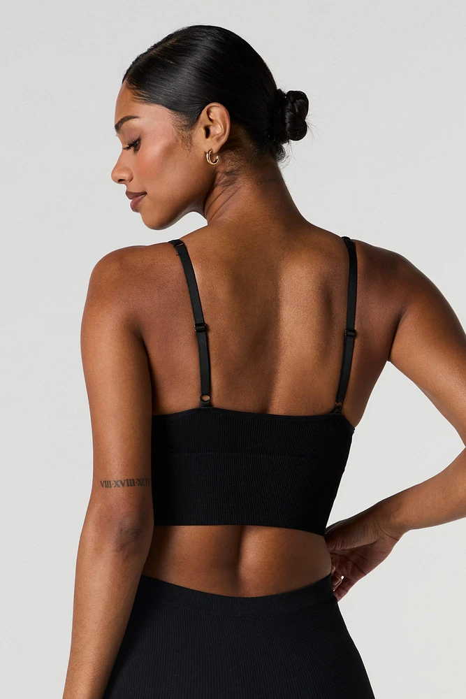 Bralette côtelée sans couture coussin.e