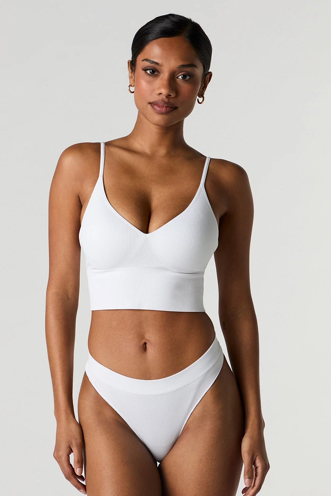 Bralette côtelée sans couture coussin.e