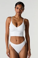 Bralette côtelée sans couture coussin.e