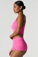 Bralette côtelée sans couture coussin.e