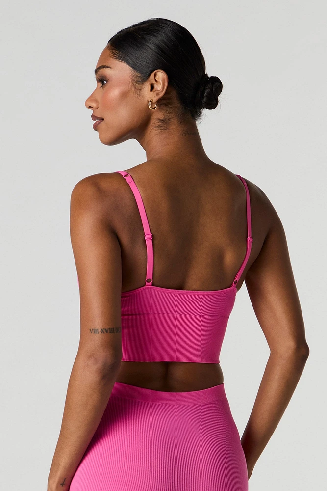 Bralette côtelée sans couture coussin.e
