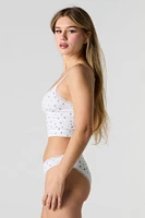 Ensemble deux pièces camisole côtelée sans courute et culotte bikini