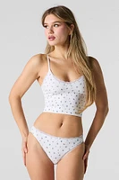 Ensemble deux pièces camisole côtelée sans courute et culotte bikini