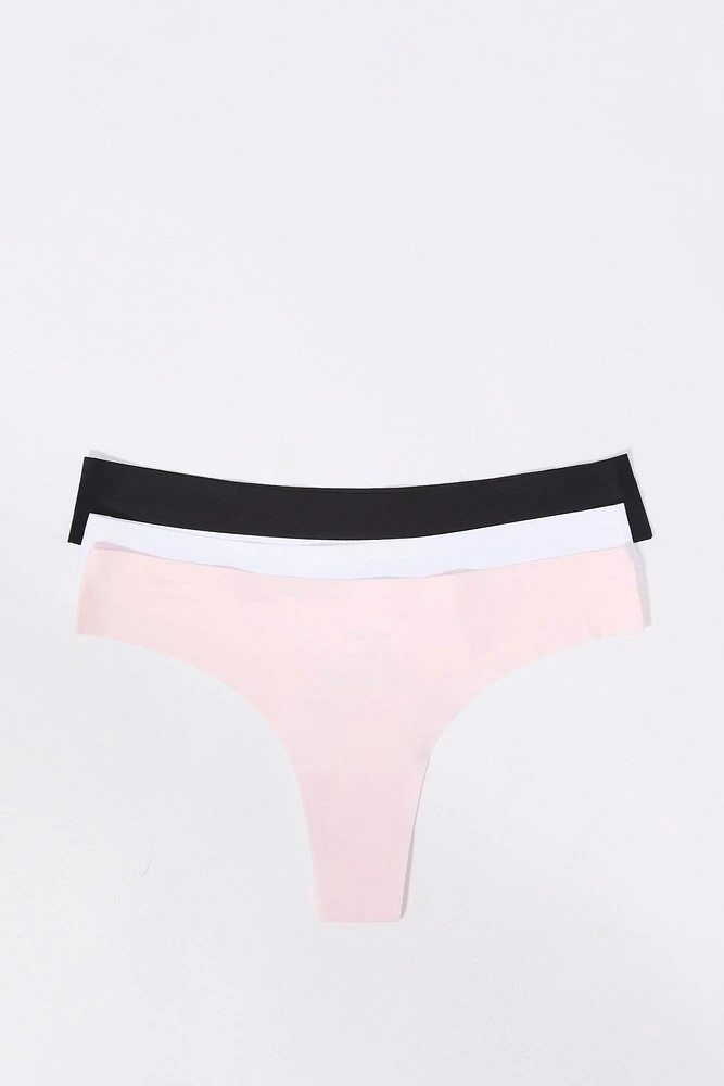 No Show Thong Panty (3 Pack)