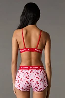 Playboy Print Triangle Bralette & Boy Short 2 Piece Set