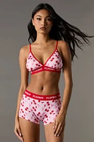 Playboy Print Triangle Bralette & Boy Short 2 Piece Set