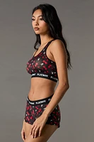 Playboy Print Sports Bra & Boy Short 2 Piece Set