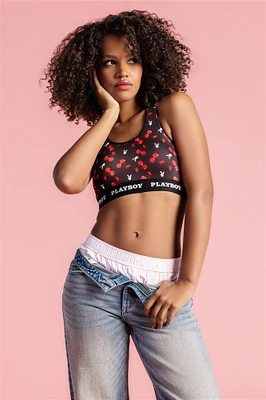 Playboy Print Sports Bra & Boy Short 2 Piece Set