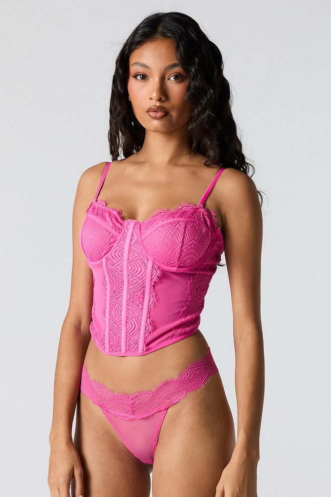 Corset en filet et dentelle