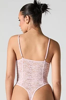 No Show Lace Corset Bodysuit