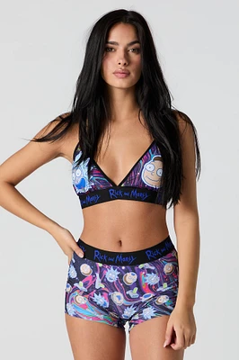 Rick and Morty Triangle Bralette & Boy Short 2 Piece Set