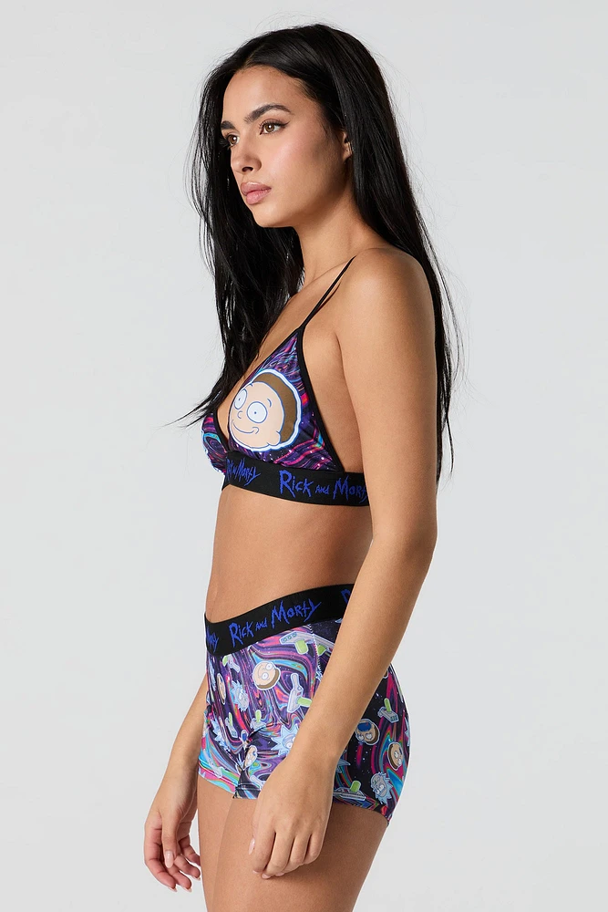 Rick and Morty Triangle Bralette & Boy Short 2 Piece Set