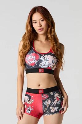 Ensemble avec soutien-gorge de sport et caleçon à imprimé Betty Boop