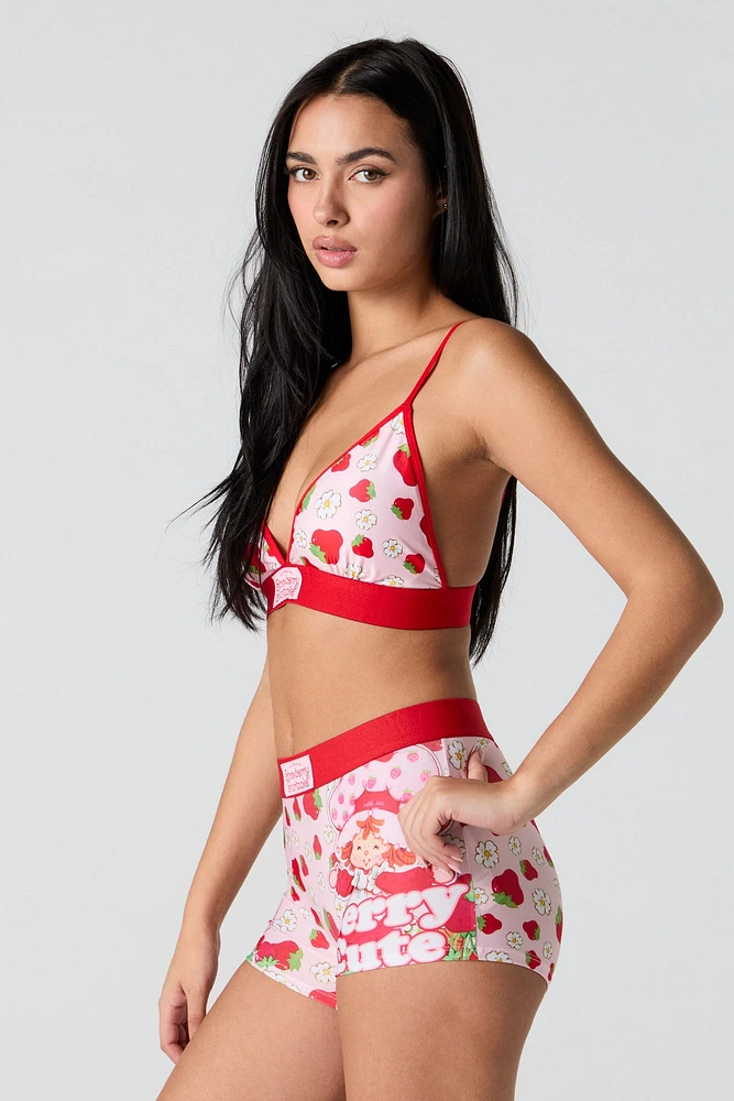 Ensemble avec bralette triangulaire et caleçon Strawberry Shortcake