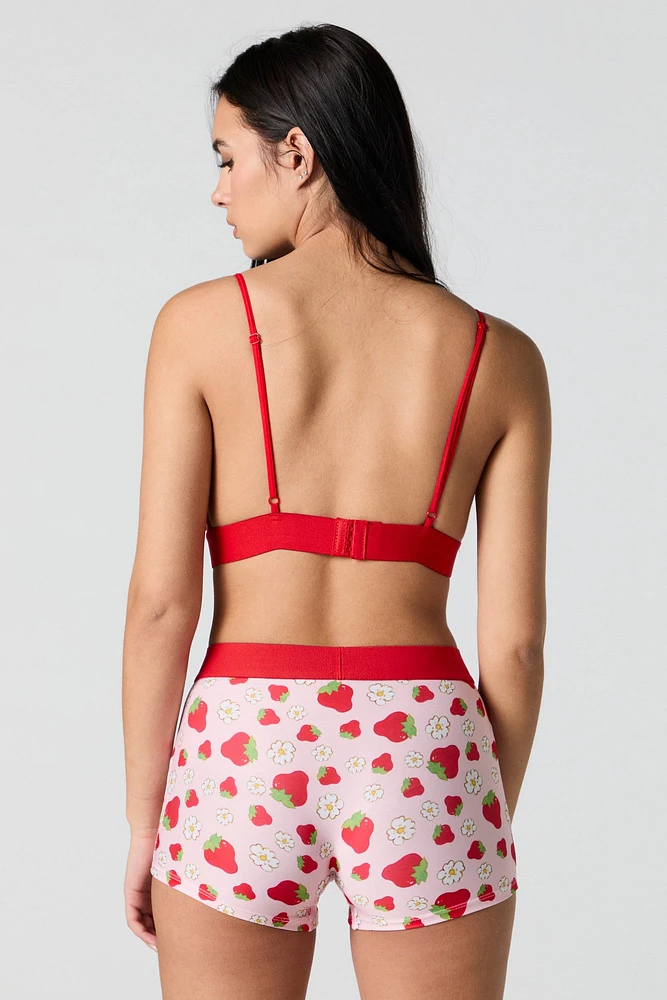 Ensemble avec bralette triangulaire et caleçon Strawberry Shortcake