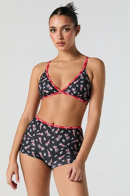 Ensemble avec bralette triangulaire et caleçon à imprimé Betty Boop