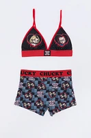 Chucky Gets Lucky Triangle Bralette & Boy Short 2 Piece Set