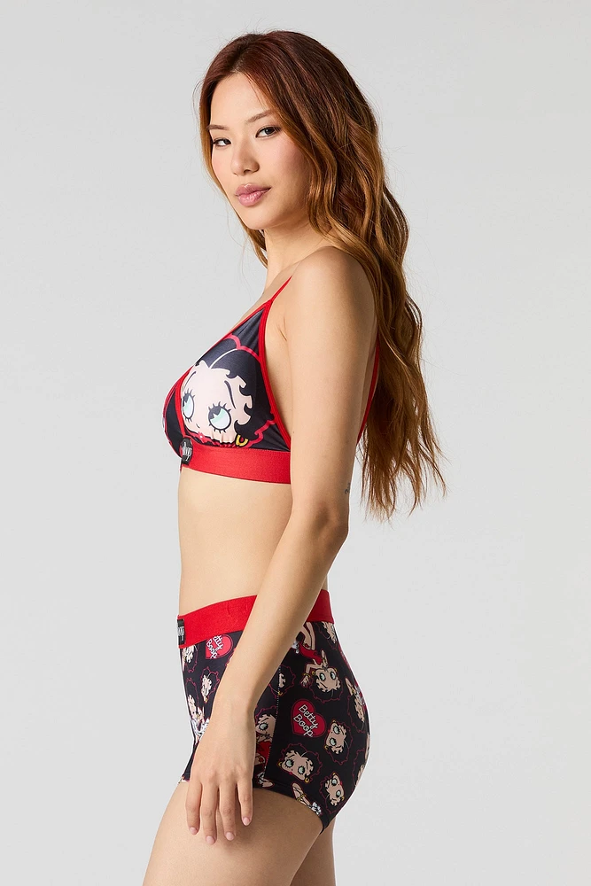 Betty Boop Triangle Bralette & Boy Short 2 Piece Set