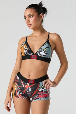 Tom & Jerry Triangle Bralette Boy Short 2 Piece Set