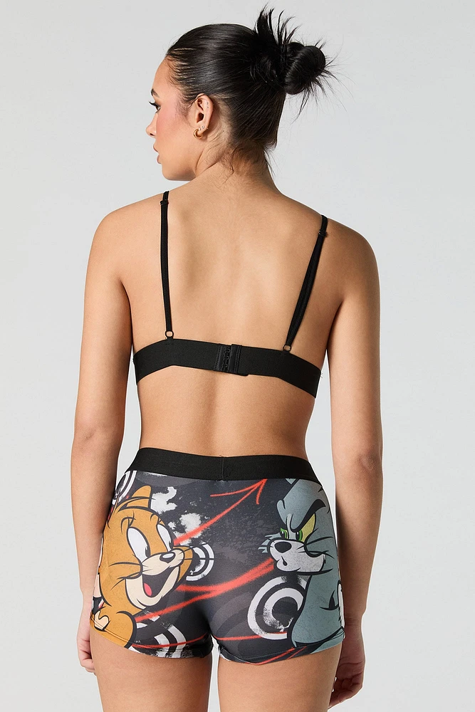 Ensemble avec bralette triangulaire et caleçon à imprimé Tom & Jerry