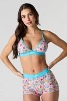 Ensemble avec bralette triangulaire et caleçon à imprimé Smurfs