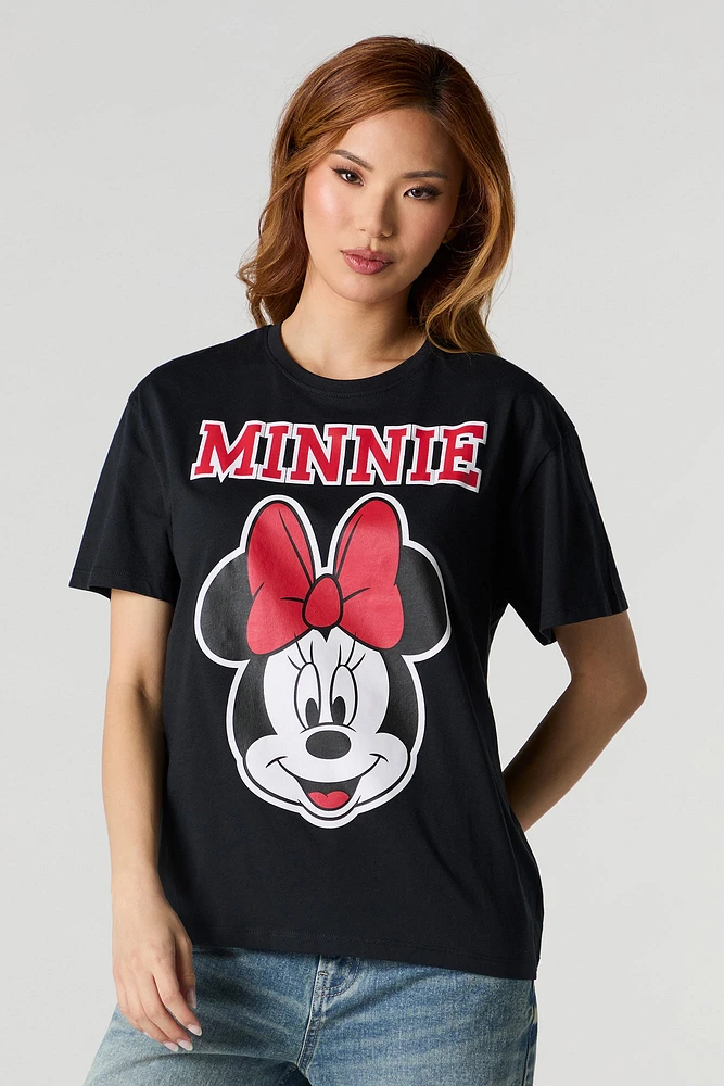 T-shirt de coupe garçonne à imprimé Minnie Mouse