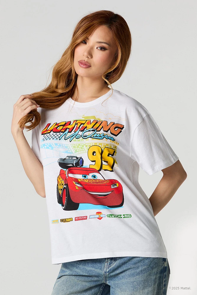 T-shirt de coupe garçonne à imprimé Lightning McQueen