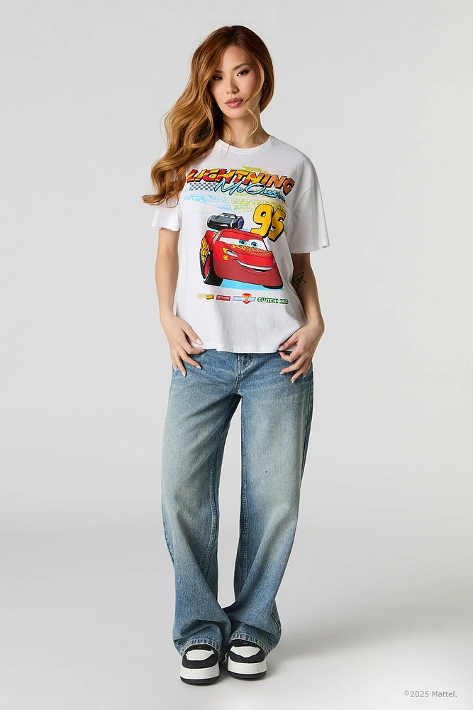 T-shirt de coupe garçonne à imprimé Lightning McQueen