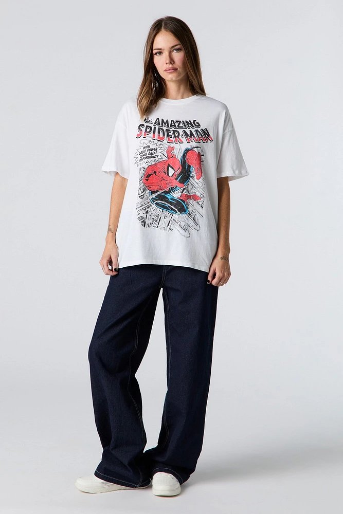 T-shirt de coupe garçonne à imprimé Spiderman