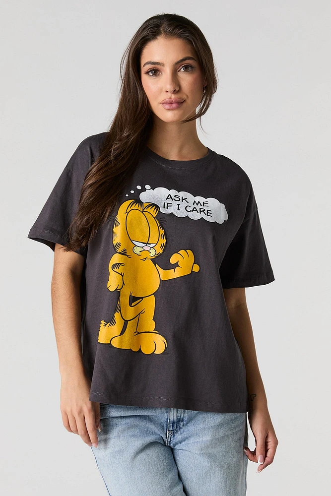 T-shirt de coupe garçonne à imprimé Garfield Don't Care