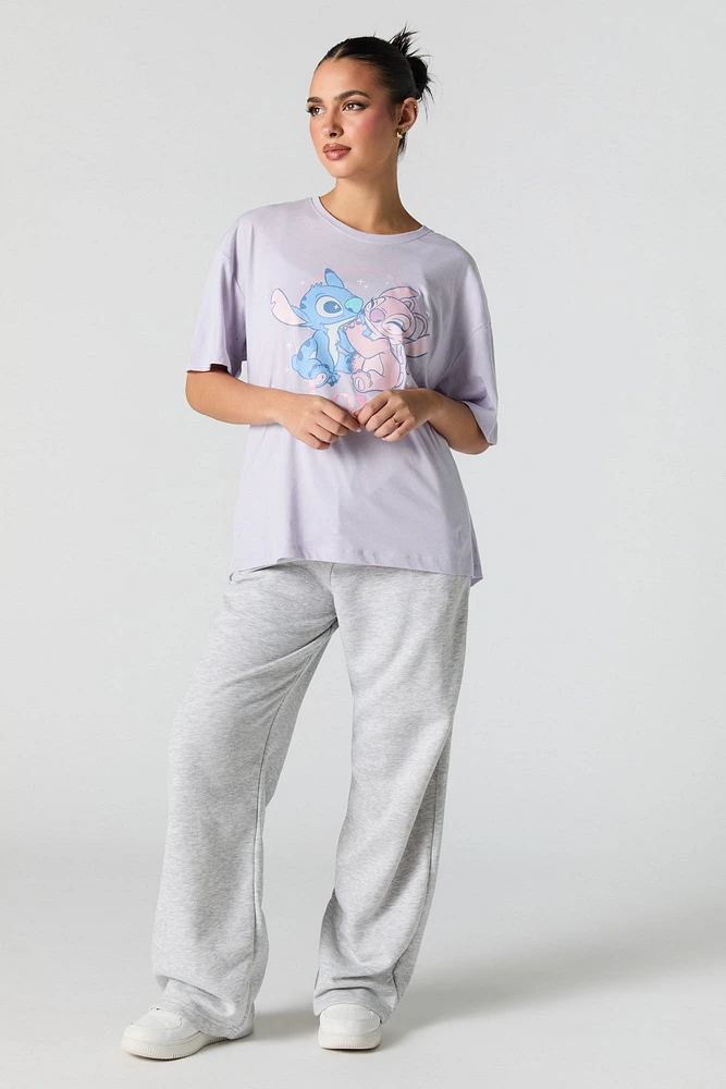 Stitch & Angel Love Graphic Boyfriend T-Shirt