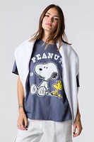 T-shirt de coupe garçonne à imprimé Peanuts