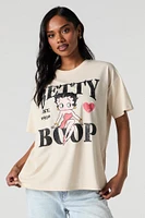 T-shirt de coupe garçonne à imprimé Betty Boop