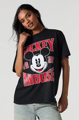 T-shirt de coupe garçonne à imprimé Mickey Mouse