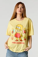 T-shirt de coupe garçonne à imprimé Lisa Simpson