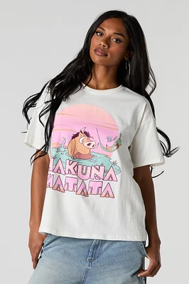 T-shirt de coupe garçonne à imprimé Hakuna Matata