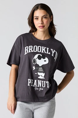 T-shirt coupe garçonne à imprimé Brooklyn Peanuts