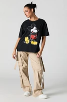 T-shirt coupe garçonne à imprimé Mickey Mouse