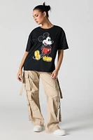 T-shirt coupe garÃ§onne Ã  imprimÃ© Mickey Mouse