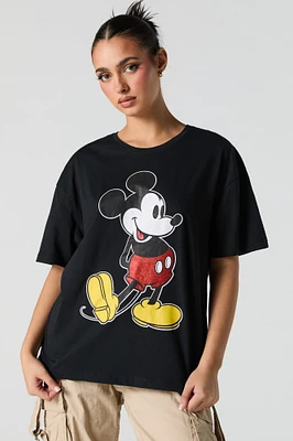 T-shirt coupe garÃ§onne Ã  imprimÃ© Mickey Mouse