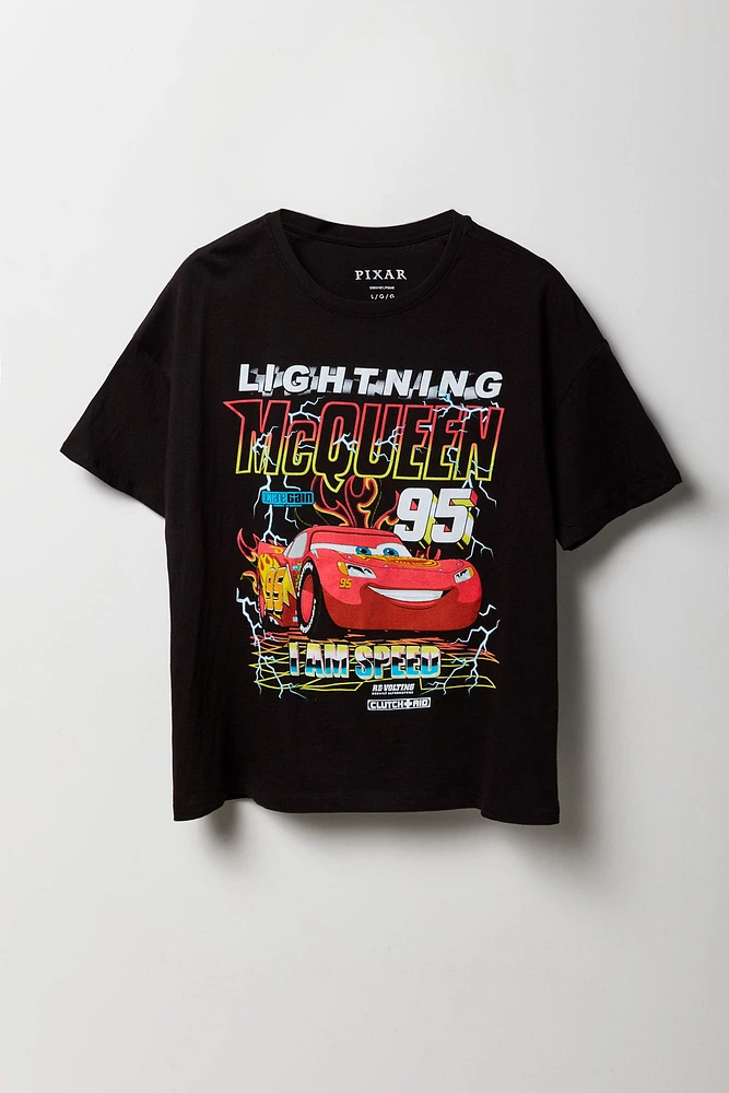 T-shirt de coupe garçonne à imprimé Lightning McQueen