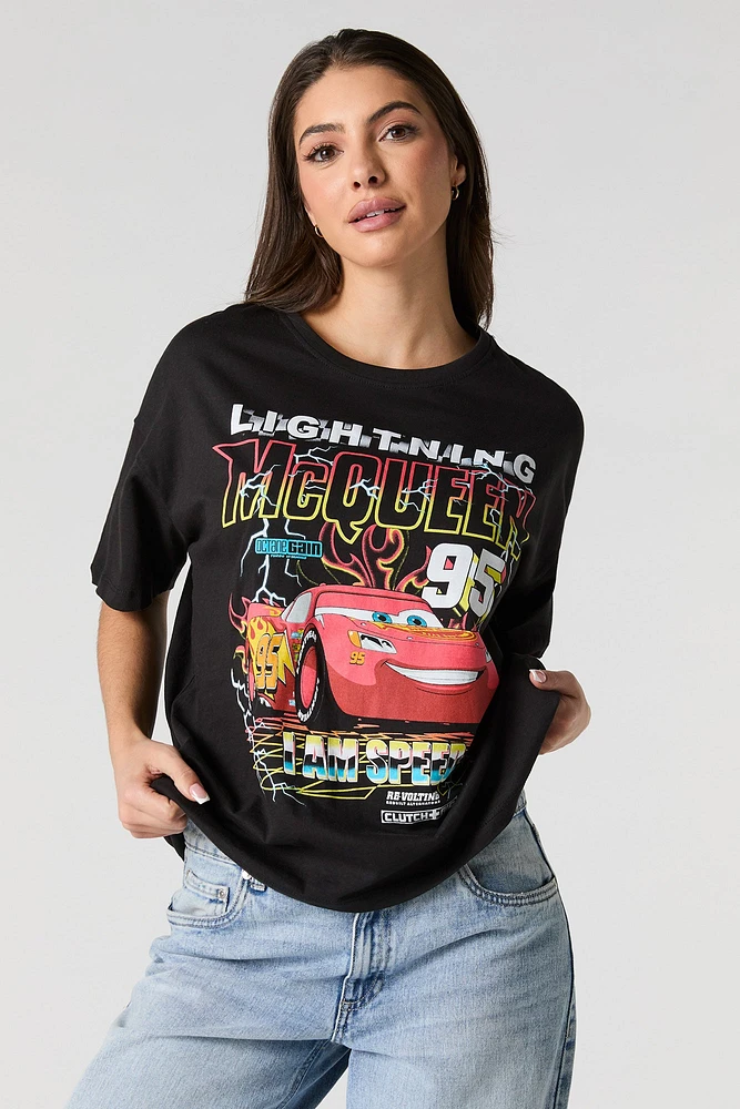 T-shirt de coupe garçonne à imprimé Lightning McQueen